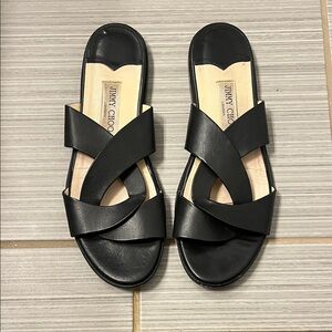 Jimmy Choo Black Leather Sandals